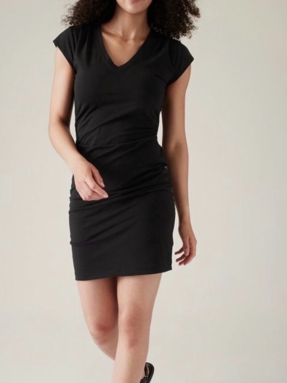 Athleta Effortless Black T-shirt Dress - XS